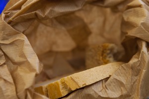 Bread served in a paper bag